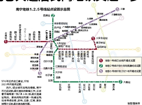 南寧地鐵5號(hào)線站點(diǎn)線路圖，南寧軌道交通南寧地鐵五號(hào)線規(guī)劃圖